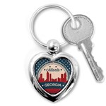 Retro Atlanta Georgia Skyline Key Chains (Heart)  Front