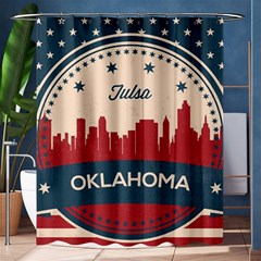 Tulsa Oklahoma Retro Skyline Shower Curtain 60  X 72  (medium)  by Bigfootshirtshop