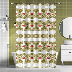 Striped Ornate Floral Print Shower Curtain 48  X 72  (small)  by dflcprints