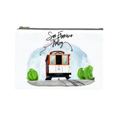 San Francisco Trolley California Bear Cosmetic Bag (large)  by Bigfootshirtshop