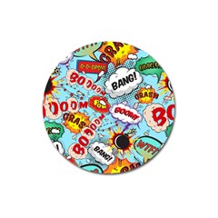 Comic Pattern Magnet 3  (round) by Bigfootshirtshop