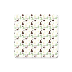 Reindeer Tree Forest Square Magnet by patternstudio