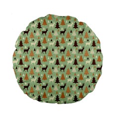 Reindeer Tree Forest Art Standard 15  Premium Flano Round Cushions