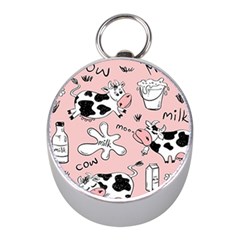 Fresh Milk Cow Pattern Mini Silver Compasses by Bigfootshirtshop