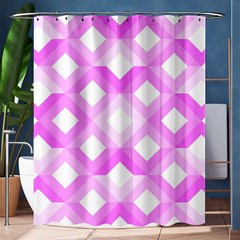 Geometric Chevrons Angles Pink Shower Curtain 60  X 72  (medium)  by Celenk