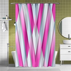 Geometric 3d Design Pattern Pink Shower Curtain 48  X 72  (small) 