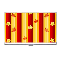 Autumn Fall Leaves Vertical Business Card Holders by Celenk