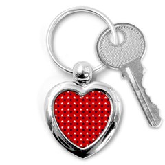 Patriotic Red White Blue Usa Key Chains (heart)  by Celenk