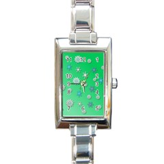 Snowflakes Winter Christmas Overlay Rectangle Italian Charm Watch by Celenk