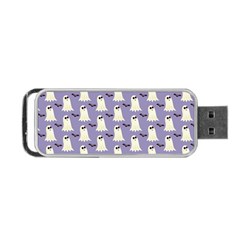 Bat And Ghost Halloween Lilac Paper Pattern Portable Usb Flash (one Side) by Celenk