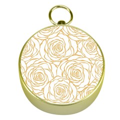 Yellow Peonies Gold Compasses by NouveauDesign