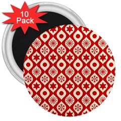 Ornate Christmas Decor Pattern 3  Magnets (10 Pack)  by patternstudio