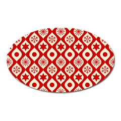 Ornate Christmas Decor Pattern Oval Magnet by patternstudio