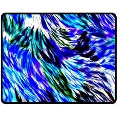 Abstract Background Blue White Fleece Blanket (medium)  by Celenk