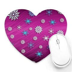 Snowflakes 3d Random Overlay Heart Mousepads by Celenk