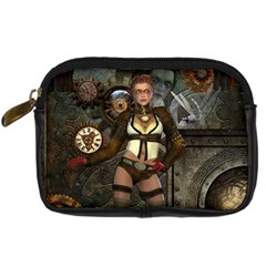 Steampunk, Steampunk Women With Clocks And Gears Digital Camera Cases by FantasyWorld7