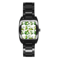 Crocodiles In The Pond Stainless Steel Barrel Watch by Bigfootshirtshop