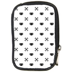 Black Pixel Skull Pirate Compact Camera Cases by jumpercat