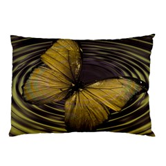 Butterfly Insect Wave Concentric Pillow Case (two Sides) by Celenk