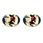 Witch Witchcraft Broomstick Broom Cufflinks (Oval) Front(Pair)