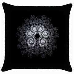 Fractal Filigree Lace Vintage Throw Pillow Case (black) by Celenk