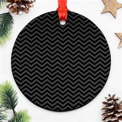 Dark Chevron Ornament (round) by jumpercat