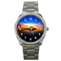 Crater Lake Oregon Mountains Sport Metal Watch by BangZart