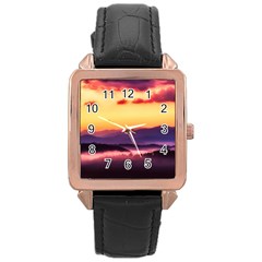 Great Smoky Mountains National Park Rose Gold Leather Watch 