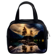 Sunset Dusk Sky Clouds Lightning Classic Handbags (2 Sides) by BangZart