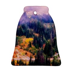 Landscape Fog Mist Haze Forest Bell Ornament (two Sides) by BangZart