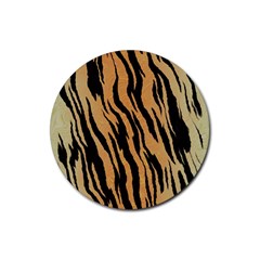 Animal Tiger Seamless Pattern Texture Background Rubber Coaster (round) 