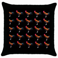 Background Pattern Chicken Fowl Throw Pillow Case (black) by BangZart