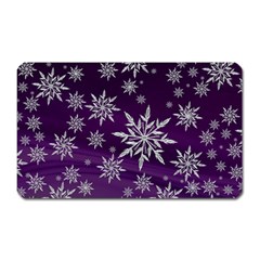 Christmas Star Ice Crystal Purple Background Magnet (rectangular) by BangZart