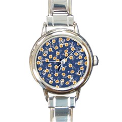 Golden Roses Round Italian Charm Watch by jumpercat