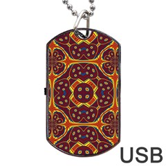 Geometric Pattern Dog Tag Usb Flash (one Side) by linceazul