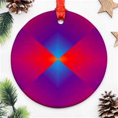 Geometric Blue Violet Red Gradient Round Ornament (two Sides) by BangZart