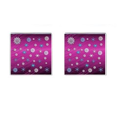 Snowflakes 3d Random Overlay Cufflinks (square) by BangZart