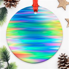 Wave Rainbow Bright Texture Round Ornament (two Sides) by BangZart