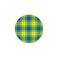 Spring Plaid Yellow Blue And Green Golf Ball Marker (10 Pack) by BangZart