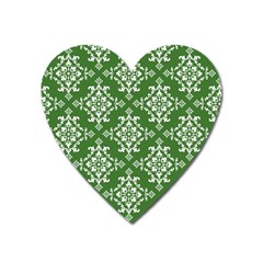 St Patrick S Day Damask Vintage Heart Magnet by BangZart