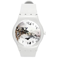 Birds Crows Black Ravens Wing Round Plastic Sport Watch (m) by BangZart