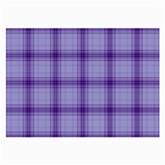 Purple Plaid Original Traditional Large Glasses Cloth by BangZart