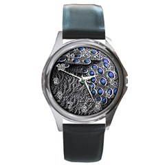 Feather Bird Bird Feather Nature Round Metal Watch by BangZart