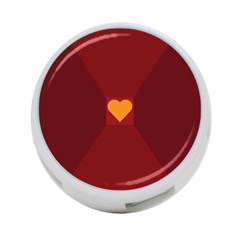 Heart Red Yellow Love Card Design 4-port Usb Hub (two Sides)  by BangZart