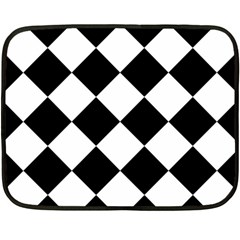 Grid Domino Bank And Black Fleece Blanket (mini) by BangZart