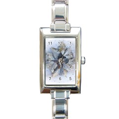 Winter Frost Ice Sheet Leaves Rectangle Italian Charm Watch by BangZart