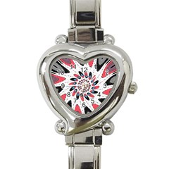 High Contrast Twirl Heart Italian Charm Watch by linceazul