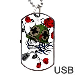 Skull Skeleton Dead Death Face Dog Tag Usb Flash (one Side) by Celenk