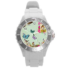 Collage Round Plastic Sport Watch (l) by NouveauDesign