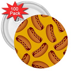 Hot Dog Seamless Pattern 3  Buttons (100 Pack)  by Celenk